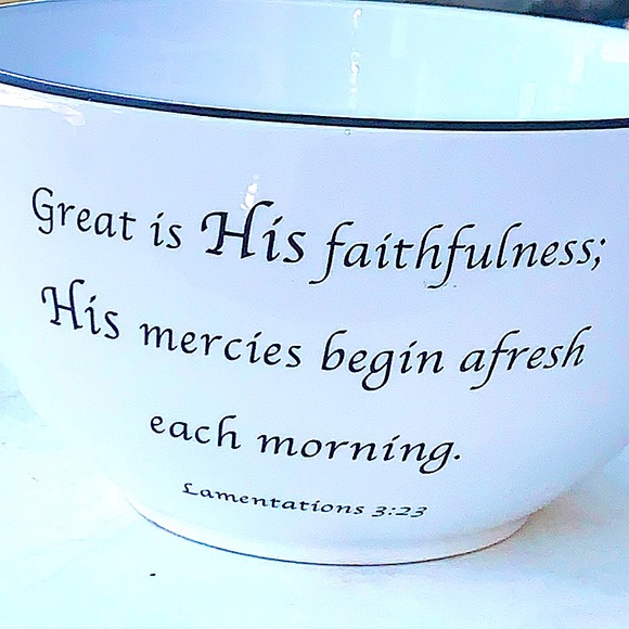 COVENTRY DAILY BLESSINGS BOWL LAMENTATIONS 3:23 NEW PORCELAIN 9 INCH - Picture 3 of 7